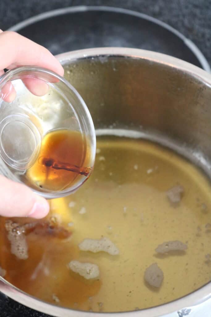 adding vanilla to homemade coffee syrup