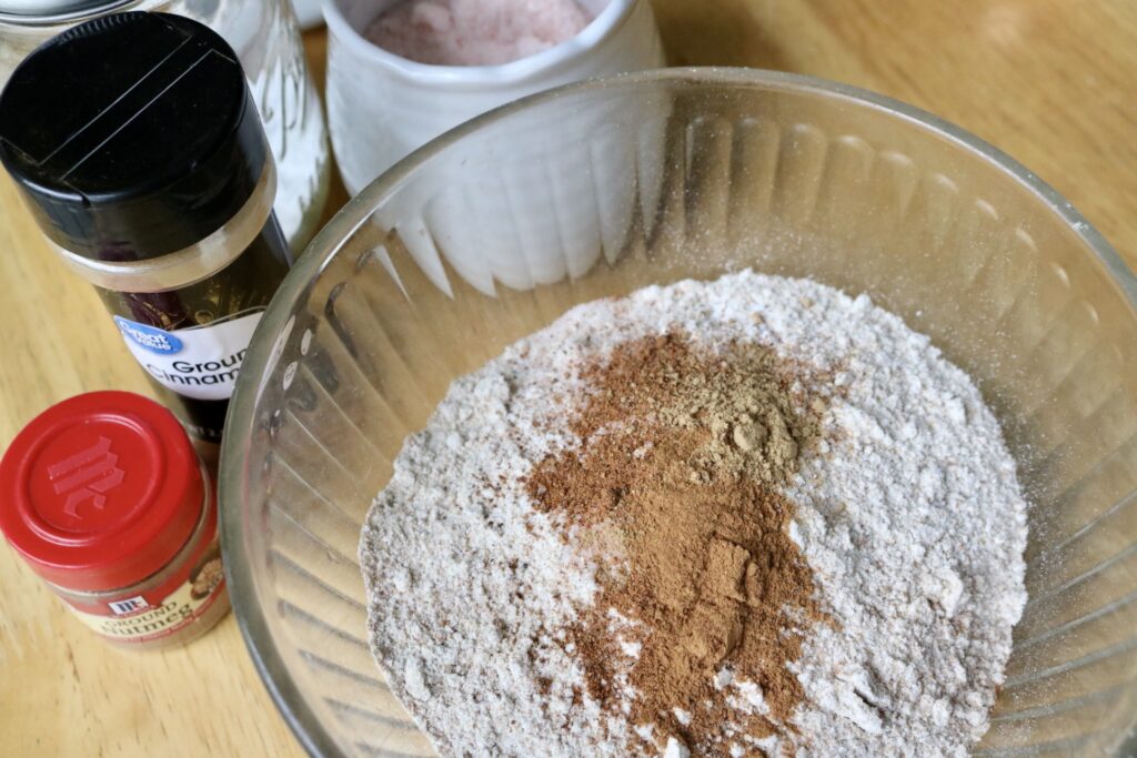 flour and spices in a bowl
